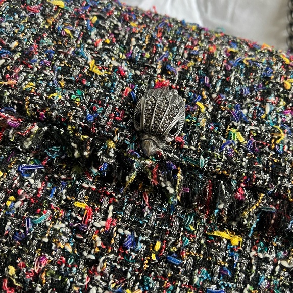 Kurt Geiger Black & Rainbow Tweed Bag - Picture 5 of 6